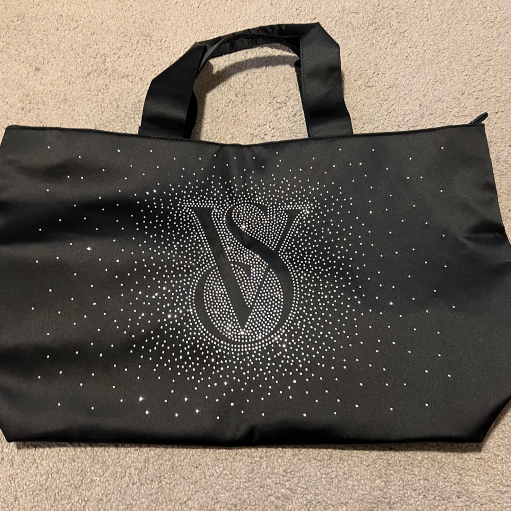 Victoria's Secret Black Shine Tote Bag